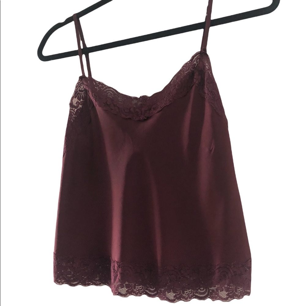 Silky Wine Lace Camisole